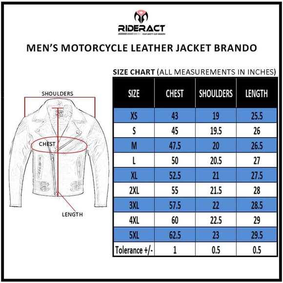 RIDERACT® Men’s Leather Jacket Classic Biker Motorcycle Coat Casual Jacket NEW - Picture 6 of 6